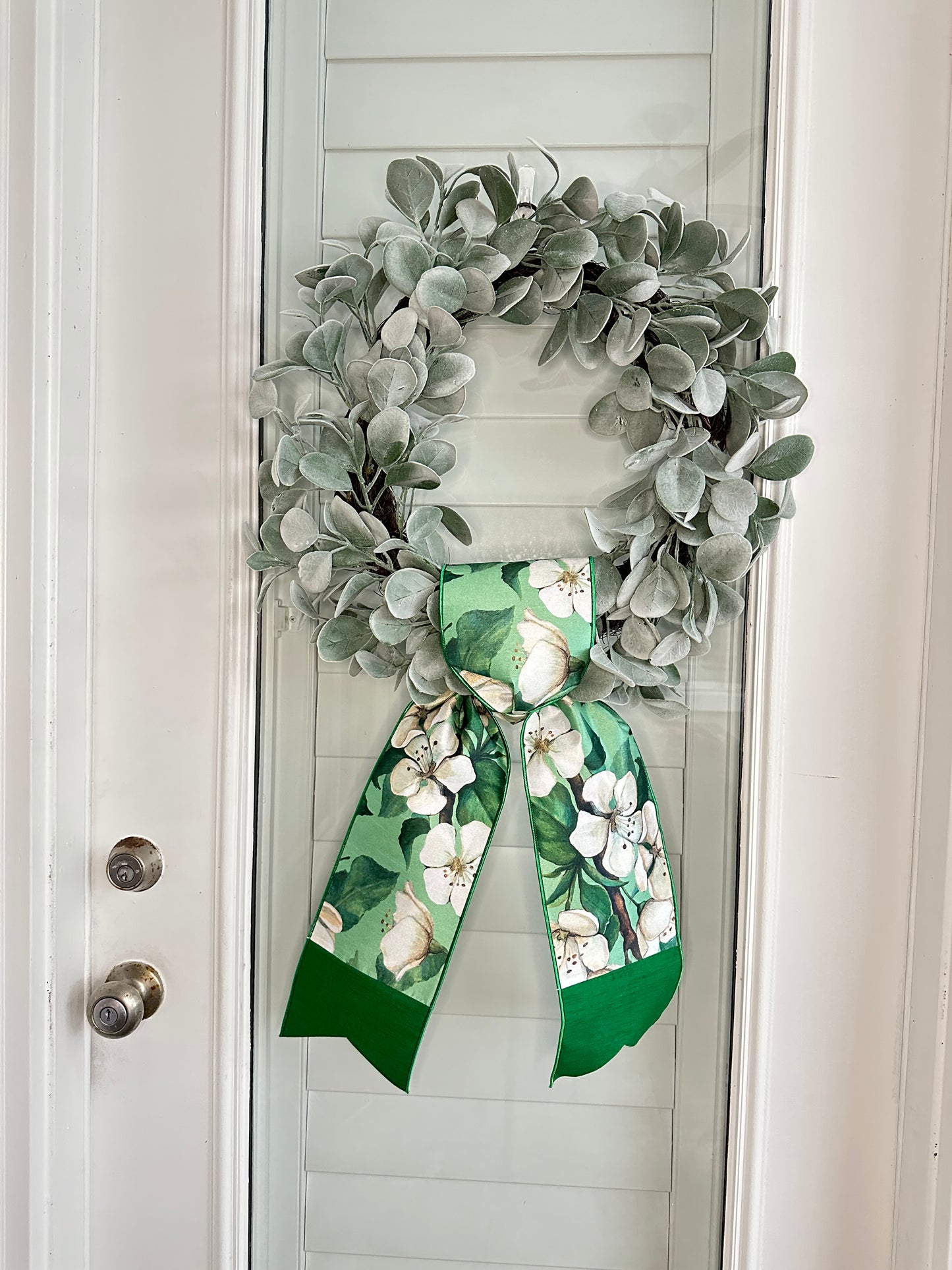 Labs Ear Wreath with D Stevens Apple Blossom Sash – Unique and Elegant Floral Decor for Your Home